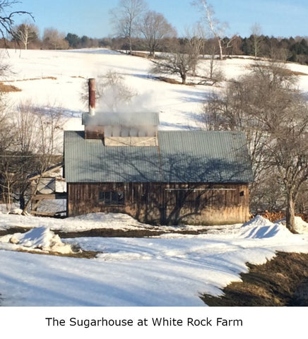 The Vermont maple syrup sugarhouse at White Rock Farm in East Randolph Vermont