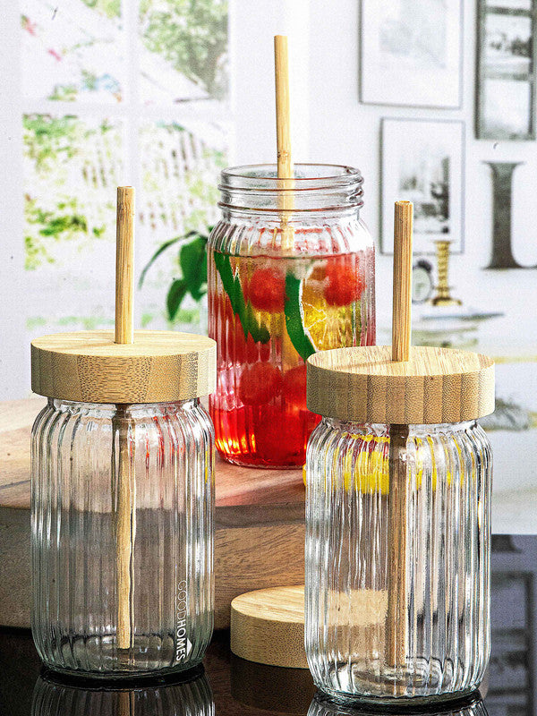 White Gold Glass Mason Jar With Metal Lid & Rack (Set Of 4Pcs Mug With –  GOOD HOMES