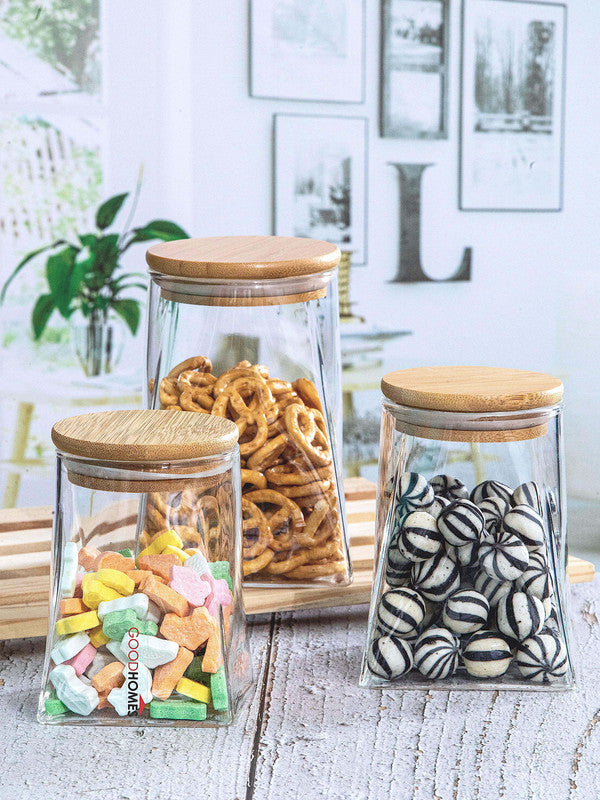 Goodhomes Glass Dispenser Jar with Wooden Lid – GOOD HOMES