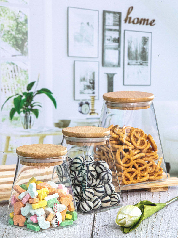 at Home Glass Jar with Wooden Lid, 10.5