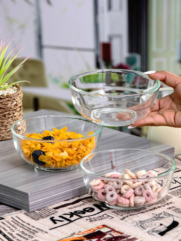 Glass Serving Bowl set of 3pcs – GOOD HOMES