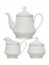 Sonaki Bone China Tea Set with Gold Line (set of 6pcs Cup, 6pcs Saucer, 1pc Milk Pot, 1pc Tea Pot & 1pc Sugar Pot with Lid)