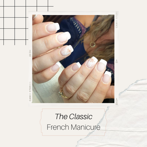 Classic French manicure with white tips 