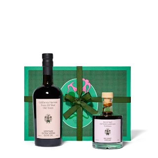 Flamingo Estate’s organic Olive Oil and Aged Balsamic Vinegar gift set.