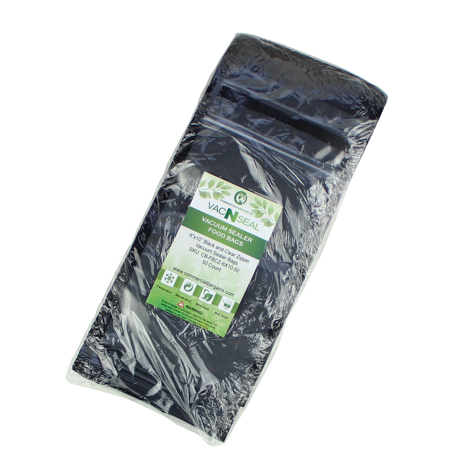 1200 - 6 X 10 Black & Clear Pint Bags – FoodVacBags