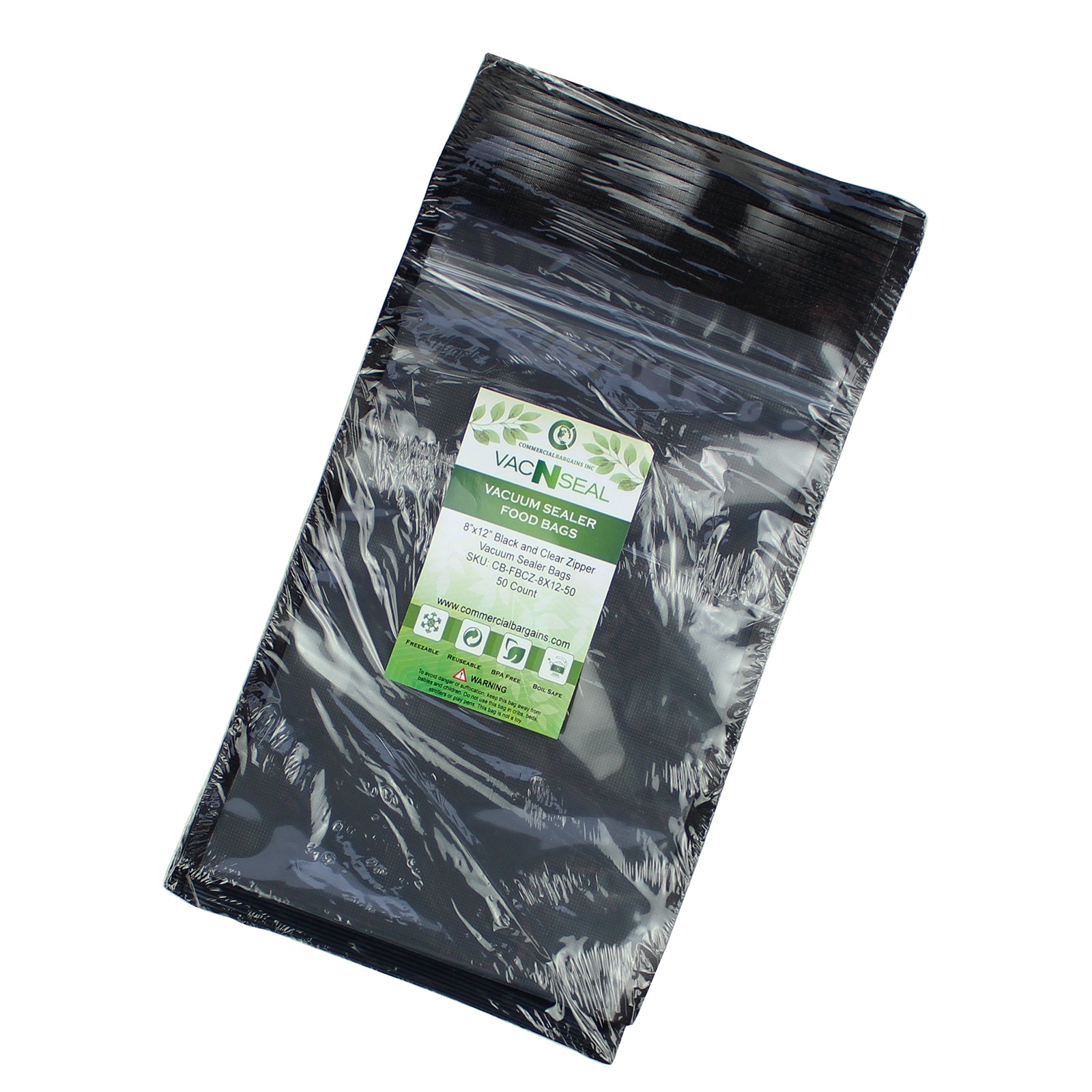 1200 - 8 X 12 Black & Clear Quart Bags – FoodVacBags