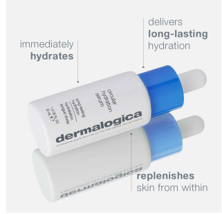 circular hydration benefits labeled on the product bottle, Immediately hydrates, delivers long-lasting hydration, replenishes skin from within