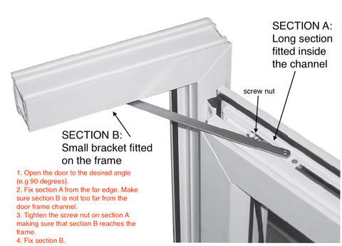 UPVC door restrictor 90 degrees