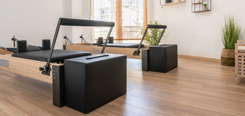 The sitting box of a Pilates Reformer