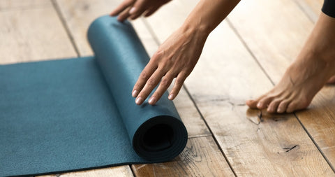 Pilates mat unrolled