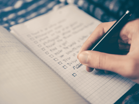 exercise log book to write down your goals and log in your session