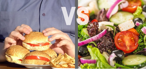 burgers vs salad calorie comparison