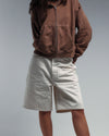 Picture of Natural Wide Leg Denim Shorts