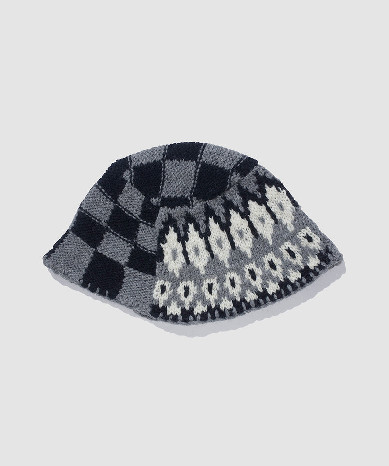 正式的 NOMA t.d. Patchwork Hand-Knit HAT ハット dynamic-it.ro