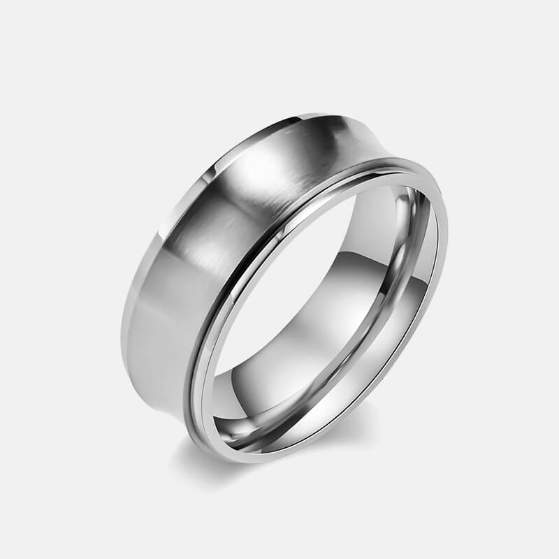 Concave Arc Matte Stainless Steel Spinner Ring | rockandspark.com