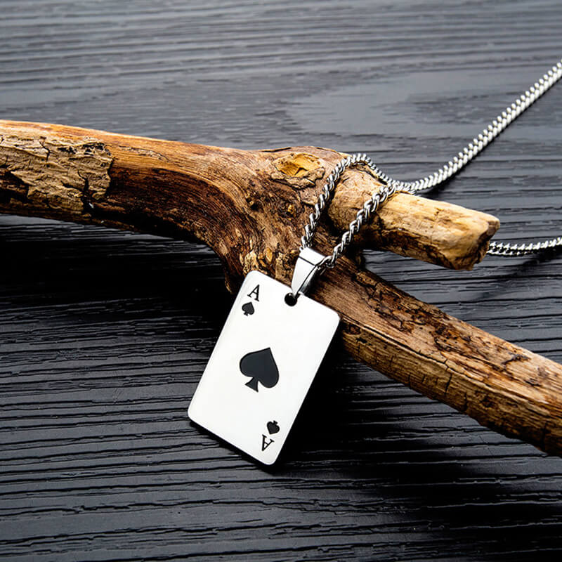 Playing Cards Heart Ace Stainless Steel Pendant