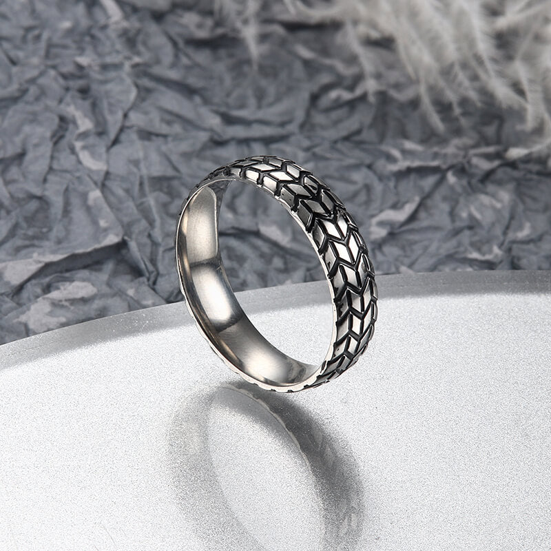 Tire Tread Pattern Stainless Steel Ring