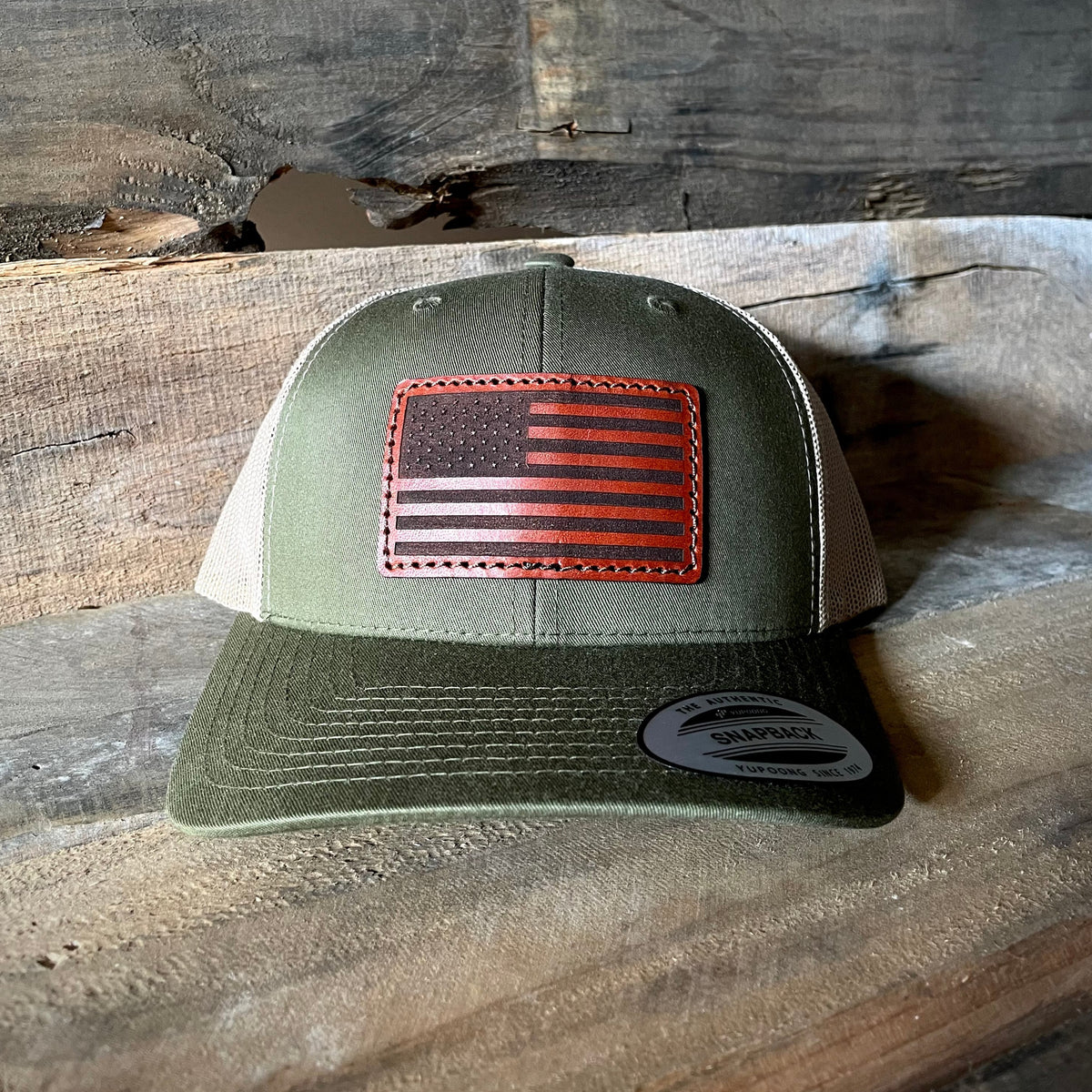 American Flag Patch Hat | American Flag Leather Patch Hat – Driftwood ...