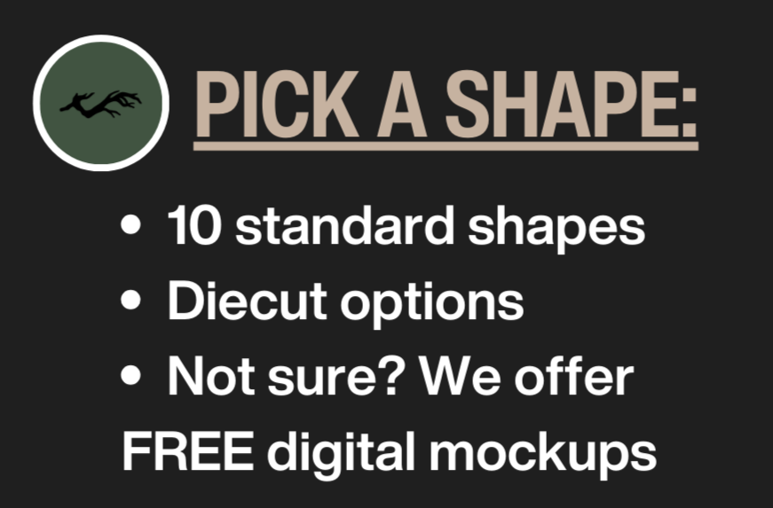 Pick a Shape: 10 Standard shapes, Diecut, Free Digitial Mockup