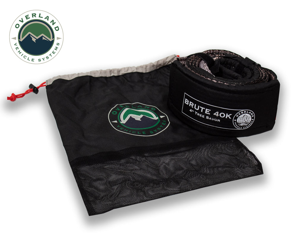 OVERLAND VEHICLE SYSTEMS | Tow Strap 40,000 lb. 4" x 8' Gray With Black Ends & Storage Bag Universal (19079916)
