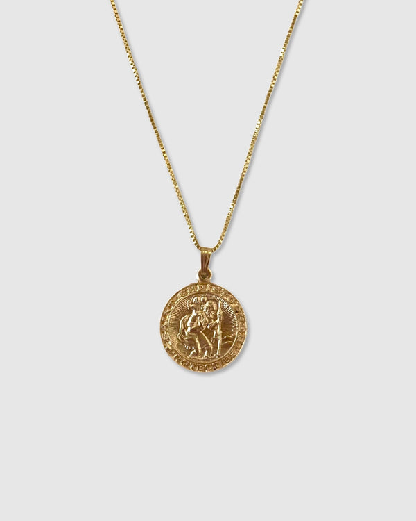 14k White or Yellow Gold Gold St. Christopher Medal Pendant 1