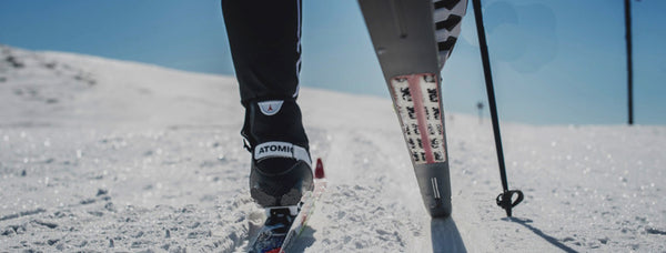 skiing on Atomic skin skis 