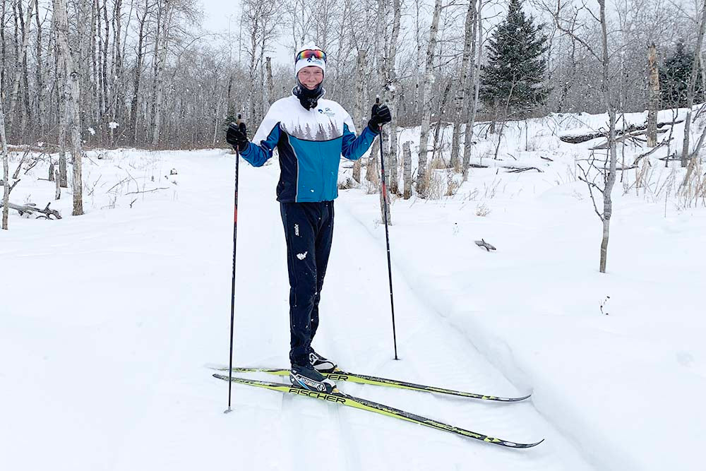 Kevin Robinson skiing at Ebs Trails 