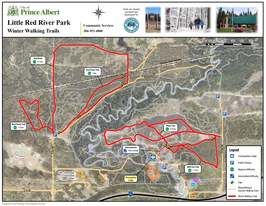 Map of Little Red River Saskatchewan snowshoe trails