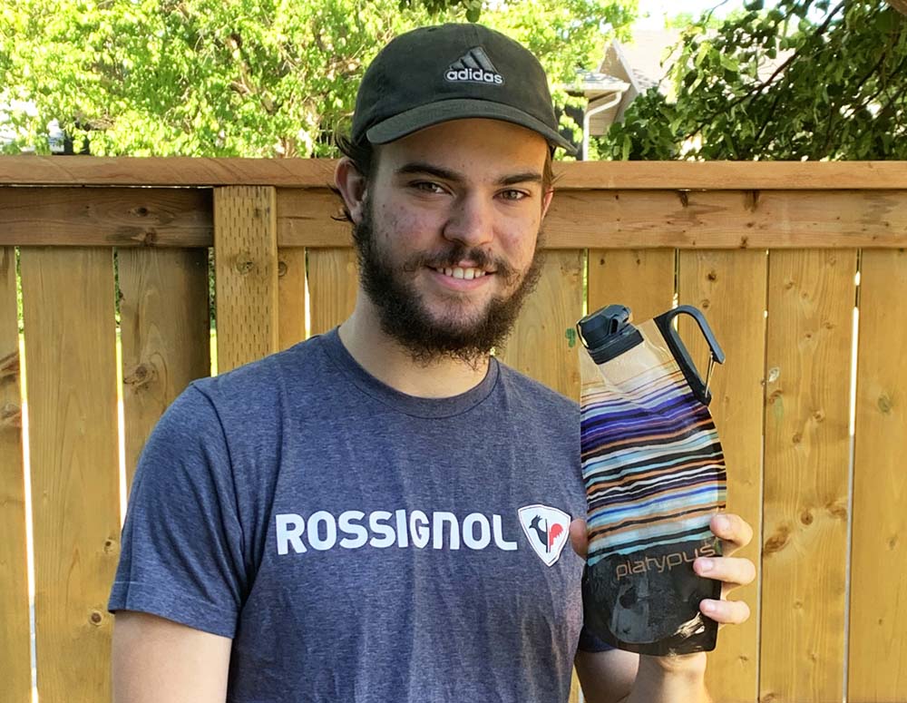 Marcus James and his Platypus bottle 