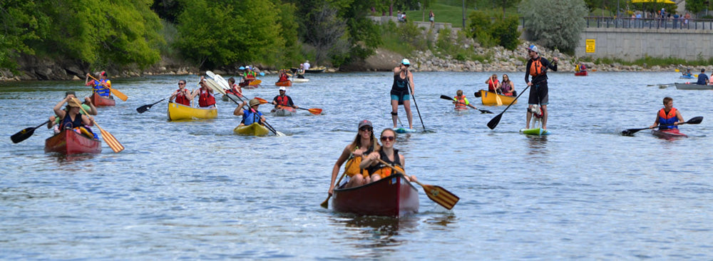 paddlers on the south saskatchewan river