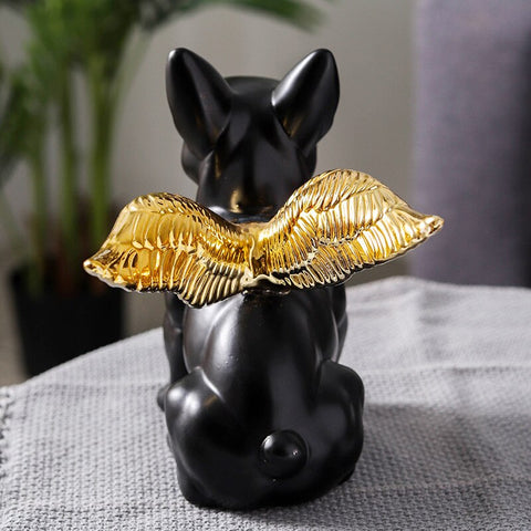 Angle Wings French Bulldog in black and gold ceramic from Allthingscurated.