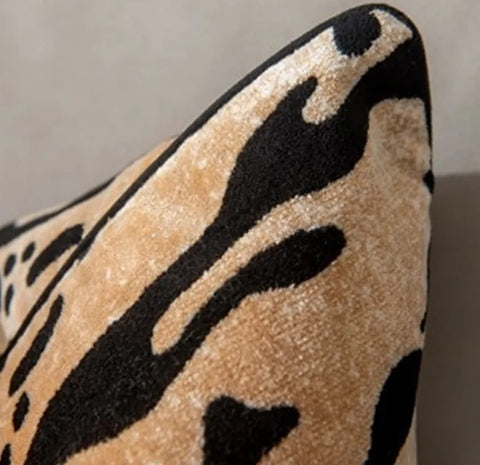 Glamorous Animal Prints Cushion Covers by Allthingscurated featured 6 animal print designs in tiger stripes, cheetah spots, zebra stripes and giraffe print. In a neutral palette and warm texture that work well with a variety of decorating styles. Timeless and chic, they are the perfect accessories to dress up with home with a wow factor. Comes in 2 square sizes of 45 by 45cm or 17.5 by 17.5 inches or 50 by 50cm or 19.5 by 19.5 inches. Our covers are made of high quality velour fabric that feels smooth and luxurious with a semi-shiny finish