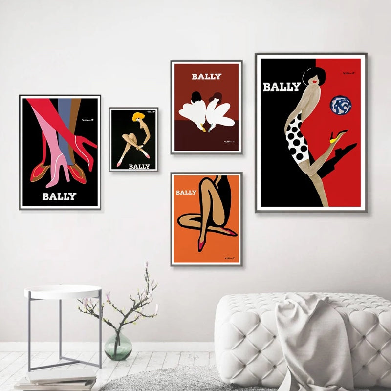 Bally Vintage Fashion Canvas Art Prints by Allthingscurated is a collection of bold and inspiring prints celebrating the Swiss luxury brand known for its men’s and women’s fashion and accessories. These unique art pieces are perfect for the fashionista’s dressing room or elegant living room.