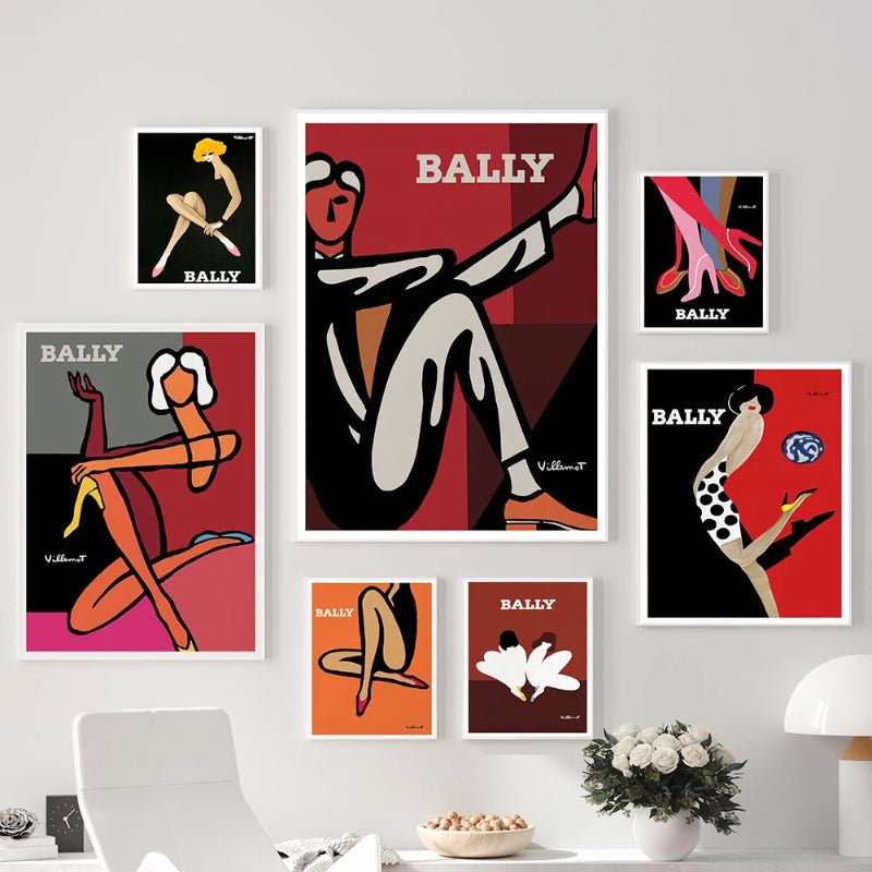 Bally Vintage Fashion Canvas Art Prints by Allthingscurated is a collection of bold and inspiring prints celebrating the Swiss luxury brand known for its men’s and women’s fashion and accessories. These unique art pieces are perfect for the fashionista’s dressing room or elegant living room.