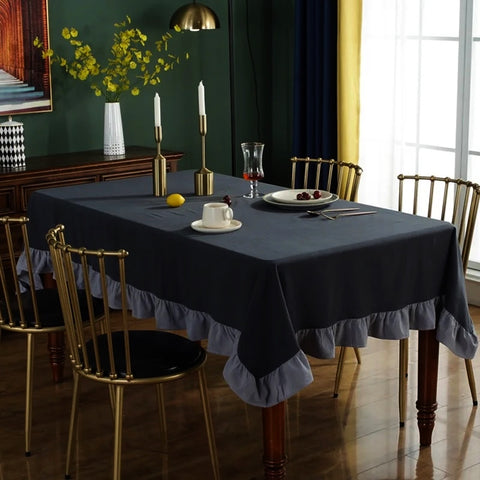 Introducing Ruffled Cotton Tablecloth by Allthingscurated. Made from 100% cotton, our tablecloth exudes French country charm with its romantic, frilly ruffles. With the perfect balance of decorative and laid-back, they have a welcoming and comforting vibe. Available in 8 solid colors.