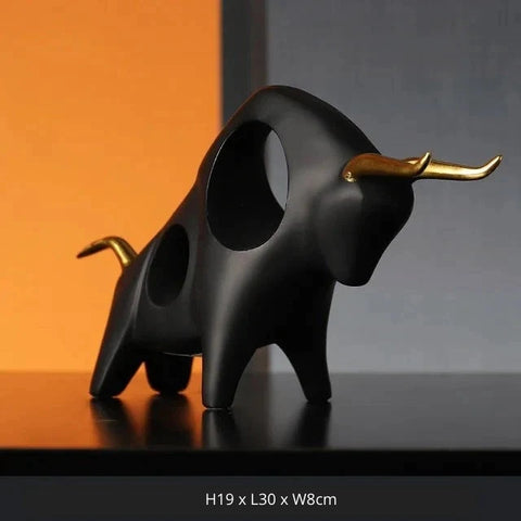 Brooklyn Bull Sculptures by Allthingscurated capture the elegance and dramatic aura of the auspicious animal in a sleek, modern design with matte black finish and gold-accented horns. A visually-appealing and timeless collection, it’s a fashionable piece to add to any contemporary home and spaces. And perfect as a gift for those with a Taurus horoscope or Chinese Ox zodiac sign.