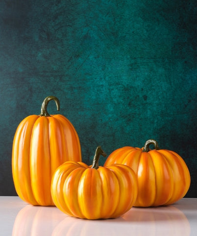 Faux Pumpkins Decor by Allthingscurated. These charming and realistic ornamental pumpkins come in 3 sizes. Perfect for your holidays and fall decoration, making your home extra cozy and warm this Thanksgiving and Halloween.