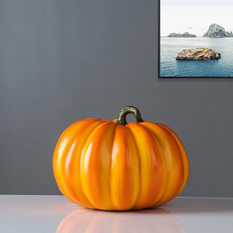 Faux Pumpkins Decor by Allthingscurated. These charming and realistic ornamental pumpkins come in 3 sizes. Perfect for your holidays and fall decoration, making your home extra cozy and warm this Thanksgiving and Halloween. Featured here is a medium size.
