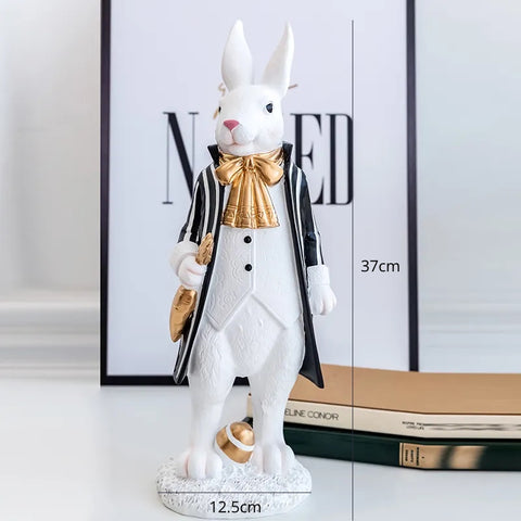 Our Regal Rabbit Family Figurines by Allthingscurated are beautifully-crafted and decorative. Made high-quality resin, these unique figurines will add a touch of elegance and whimsy to your home décor. Available in 6 designs, they are the perfect additions to your spring and Easter decorations. Featured here is Mr Rabbit.