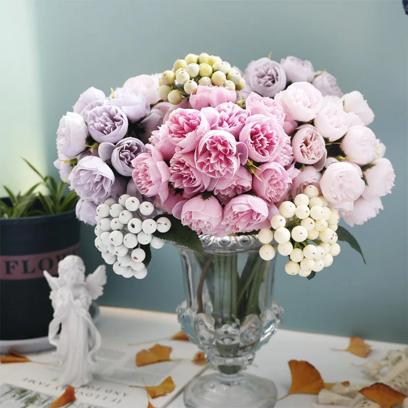 Silk Peony Bouquets by Allthingscurated are made of soft, realistic silk in 6 lovely colors to last through all seasons. Perfect for home décor or as a romantic wedding bouquet.