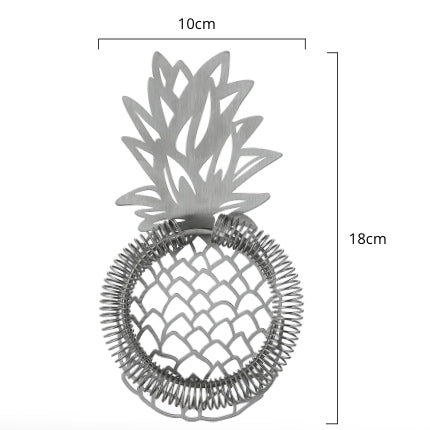 Pineapple Hawthorne Strainer by Allthingscurated.  An essential bar tool to filter out ice and any solid ingredients from your drink before serving. Measuring 18cm or 7 inches in length and 10cm or 4 inches in width. Made of stainless steel.
