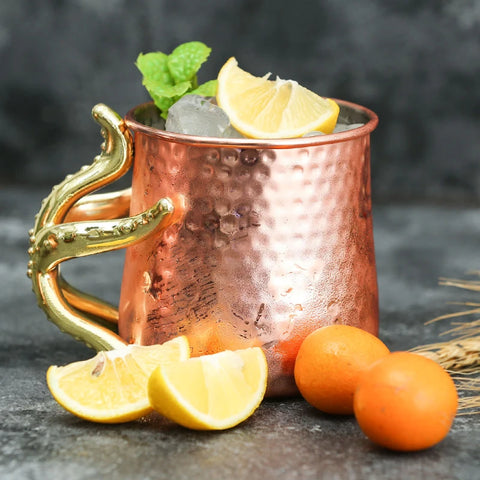 This one-of-a-kind Starfish Copper-plated Mug by Allthingscurated is more than just interesting. Featuring a playful design and a striking starfish handle for a secure grip, it makes a charming conversation piece at your next gathering. Crafted from stainless steel and copper-plated for the exterior, it will keep your cold beverage icy and refreshing. Has a capacity of 540ml or 18 ounce. A great gift idea for anyone who likes a little whimsy and playfulness while enjoying their favorite drink.