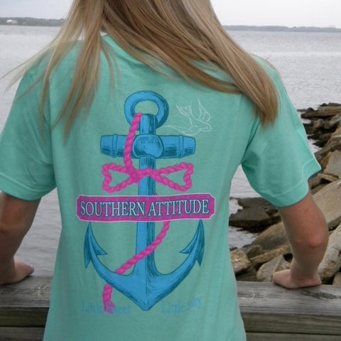 Country Life Outfitters Southern Attitude Anchor Bow Mint Vintage Girl ...