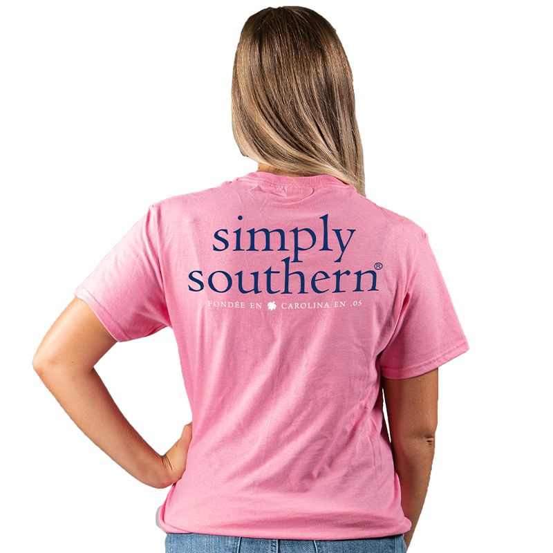 Sale Simply Southern Preppy Best Memories Are Made in Flip Flops T-Shirt Youth Small / Flamingo