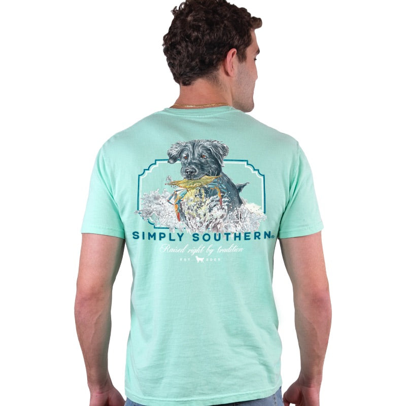 Sale Simply Southern Vibes Fishing Dog unisex T-Shirt Medium / Shrimp