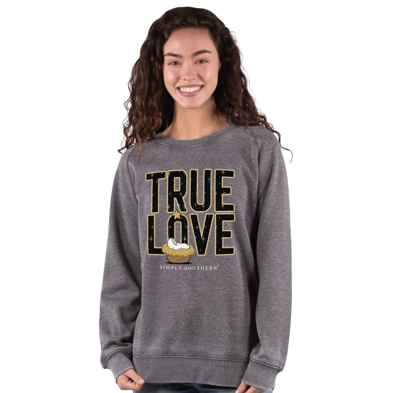Simply Southern True Love Holiday Long Sleeve Crew Sweatshirt -  SimplyCuteTees