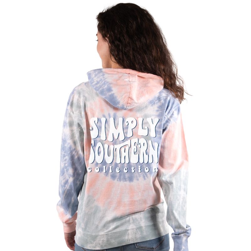 Simply Southern Retro Logo Tiedye Pullover Hoodie T-Shirt