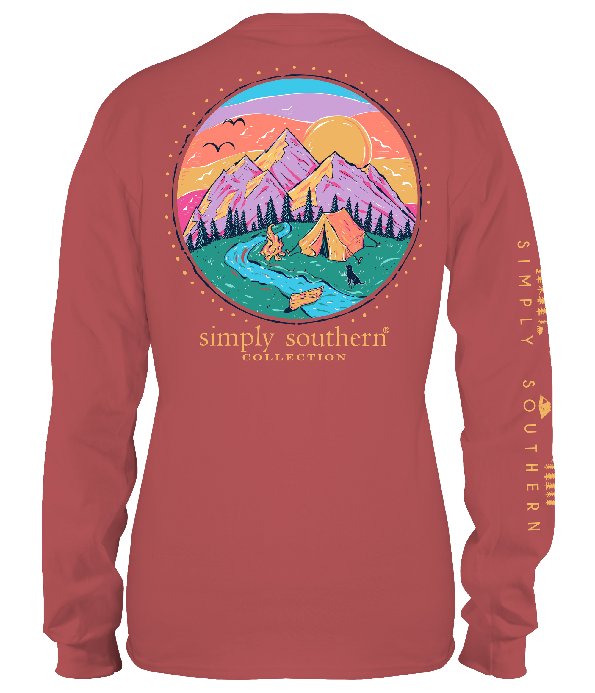 Simply Southern Preppy Camp Mountains Fall Long Sleeve TShirt