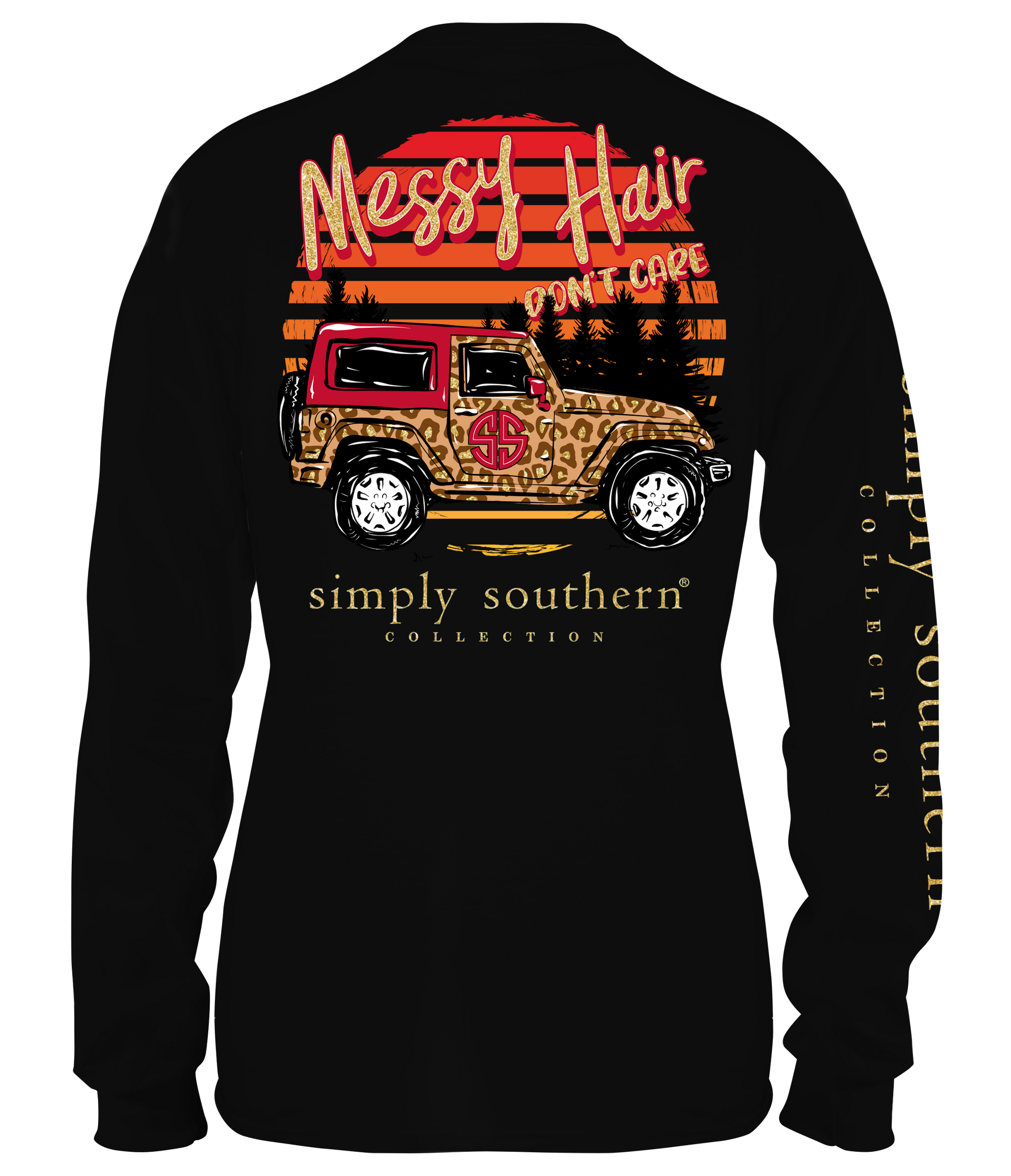 Simply Southern Messy Hair Jeep Long Sleeve T-Shirt - SimplyCuteTees