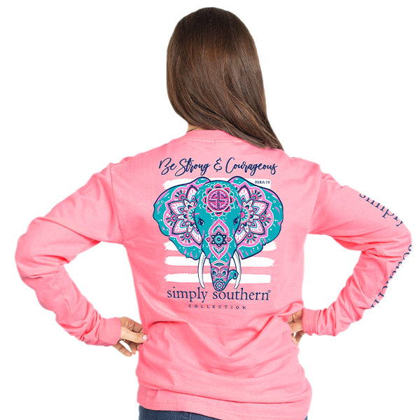 Sale Simply Southern Preppy Mandala Elephant Long Sleeve T-Shirt ...